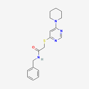 molecular formula C18H22N4OS B2452022 N-benzyl-2-((6-(piperidin-1-yl)pyrimidin-4-yl)thio)acetamide CAS No. 1207027-69-7