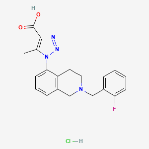 molecular formula C20H20ClFN4O2 B2452027 1-{2-[(2-fluorophenyl)methyl]-1,2,3,4-tetrahydroisoquinolin-5-yl}-5-methyl-1H-1,2,3-triazole-4-carboxylic acid hydrochloride CAS No. 1306604-07-8