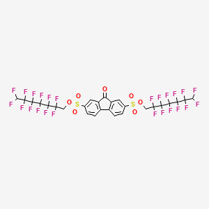 molecular formula C27H12F24O7S2 B2452042 di(2,2,3,3,4,4,5,5,6,6,7,7-dodecafluoroheptyl) 9-oxo-9H-2,7-fluorenedisulphonate CAS No. 321579-82-2