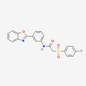molecular formula C21H15FN2O4S B2452045 N-(3-(benzo[d]oxazol-2-yl)phenyl)-2-((4-fluorophenyl)sulfonyl)acetamide CAS No. 895475-43-1