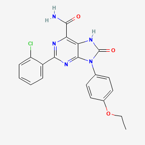 molecular formula C20H16ClN5O3 B2452047 2-(2-chlorophenyl)-9-(4-ethoxyphenyl)-8-oxo-8,9-dihydro-7H-purine-6-carboxamide CAS No. 898422-14-5