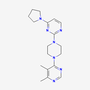 molecular formula C18H25N7 B2452052 2-[4-(5,6-Dimethylpyrimidin-4-yl)piperazin-1-yl]-4-(pyrrolidin-1-yl)pyrimidine CAS No. 2415487-94-2