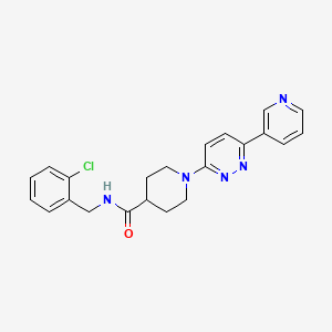 molecular formula C22H22ClN5O B2452091 N-(2-chlorobenzyl)-1-(6-(pyridin-3-yl)pyridazin-3-yl)piperidine-4-carboxamide CAS No. 1105220-23-2