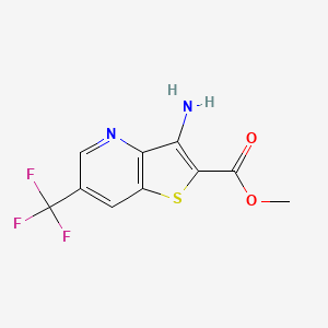 molecular formula C10H7F3N2O2S B2452093 Methyl 3-amino-6-(trifluoromethyl)thieno[3,2-b]pyridine-2-carboxylate CAS No. 439095-90-6