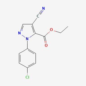 molecular formula C13H10ClN3O2 B2452102 ethyl 1-(4-chlorophenyl)-4-cyano-1H-pyrazole-5-carboxylate CAS No. 956964-67-3