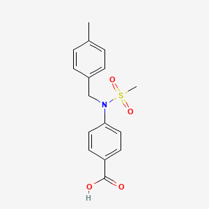 molecular formula C16H17NO4S B2452177 4-[(4-Methylbenzyl)(methylsulfonyl)amino]benzoic acid CAS No. 446259-00-3