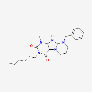 B2452181 9-benzyl-3-hexyl-1-methyl-1H,2H,3H,4H,6H,7H,8H,9H-pyrimido[1,2-g]purine-2,4-dione CAS No. 893995-87-4