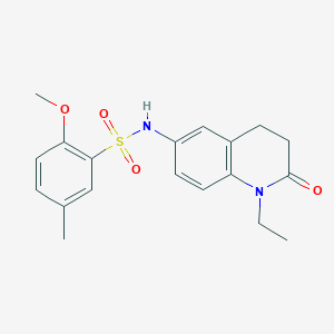 molecular formula C19H22N2O4S B2452225 N-(1-ethyl-2-oxo-1,2,3,4-tetrahydroquinolin-6-yl)-2-methoxy-5-methylbenzene-1-sulfonamide CAS No. 922026-34-4