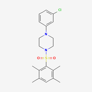 molecular formula C20H25ClN2O2S B2452242 1-(3-Chlorophenyl)-4-(2,3,5,6-tetramethylbenzenesulfonyl)piperazine CAS No. 438229-54-0
