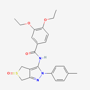 B2452254 3,4-diethoxy-N-[2-(4-methylphenyl)-5-oxo-4,6-dihydrothieno[3,4-c]pyrazol-3-yl]benzamide CAS No. 958984-53-7