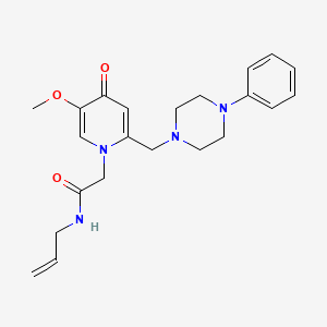 molecular formula C22H28N4O3 B2452317 N-allyl-2-(5-methoxy-4-oxo-2-((4-phenylpiperazin-1-yl)methyl)pyridin-1(4H)-yl)acetamide CAS No. 921481-50-7