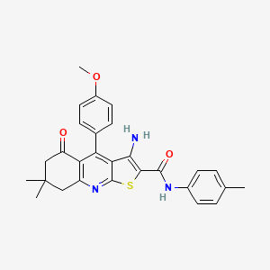 3-amino-4-(4-methoxyphenyl)-7,7-dimethyl-N-(4-methylphenyl)-5-oxo-6,8-dihydrothieno[2,3-b]quinoline-2-carboxamide
