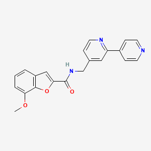 molecular formula C21H17N3O3 B2452344 N-([2,4'-bipyridin]-4-ylmethyl)-7-methoxybenzofuran-2-carboxamide CAS No. 2034394-67-5