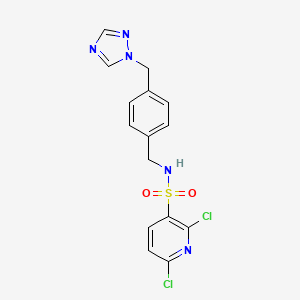 2,6-dichloro-N-({4-[(1H-1,2,4-triazol-1-yl)methyl]phenyl}methyl)pyridine-3-sulfonamide