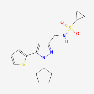 N-((1-cyclopentyl-5-(thiophen-2-yl)-1H-pyrazol-3-yl)methyl)cyclopropanesulfonamide