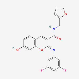 (2Z)-2-[(3,5-difluorophenyl)imino]-N-(furan-2-ylmethyl)-7-hydroxy-2H-chromene-3-carboxamide
