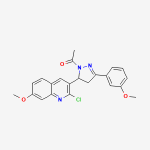 1-[3-(2-Chloro-7-methoxyquinolin-3-yl)-5-(3-methoxyphenyl)-3,4-dihydropyrazol-2-yl]ethanone