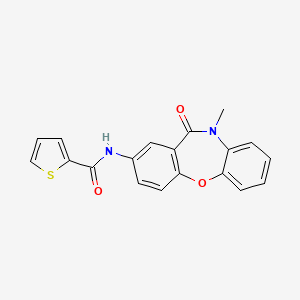 molecular formula C19H14N2O3S B2452365 N-(10-methyl-11-oxo-10,11-dihydrodibenzo[b,f][1,4]oxazepin-2-yl)thiophene-2-carboxamide CAS No. 922028-66-8