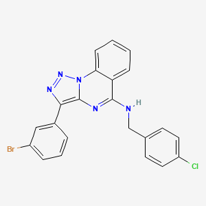 3-(3-bromophenyl)-N-[(4-chlorophenyl)methyl]triazolo[1,5-a]quinazolin-5-amine