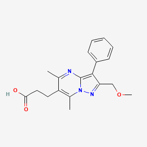 3-[2-(Methoxymethyl)-5,7-dimethyl-3-phenylpyrazolo[1,5-a]pyrimidin-6-yl]propanoic acid
