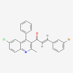 (E)-3-(3-bromophenyl)-1-(6-chloro-2-methyl-4-phenylquinolin-3-yl)prop-2-en-1-one