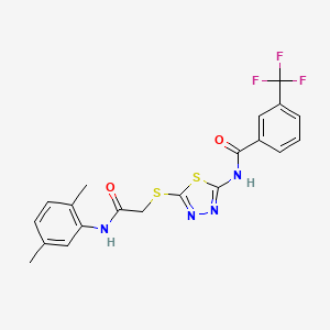 N-[5-[2-(2,5-dimethylanilino)-2-oxoethyl]sulfanyl-1,3,4-thiadiazol-2-yl]-3-(trifluoromethyl)benzamide