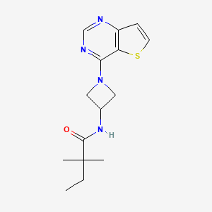 molecular formula C15H20N4OS B2452382 2,2-dimethyl-N-(1-{thieno[3,2-d]pyrimidin-4-yl}azetidin-3-yl)butanamide CAS No. 2415520-72-6