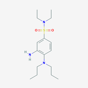 molecular formula C16H29N3O2S B2452383 3-amino-4-(dipropylamino)-N,N-diethylbenzene-1-sulfonamide CAS No. 727983-40-6