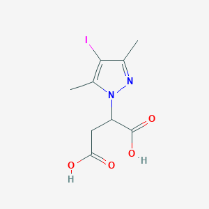 molecular formula C9H11IN2O4 B2452385 2-(4-Iodo-3,5-dimethyl-1H-pyrazol-1-yl)succinic acid CAS No. 321534-43-4