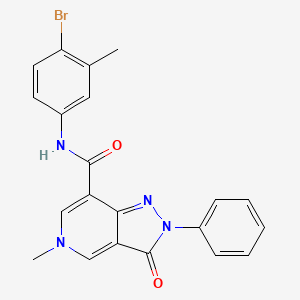 molecular formula C21H17BrN4O2 B2452387 N-(4-bromo-3-methylphenyl)-5-methyl-3-oxo-2-phenyl-2H,3H,5H-pyrazolo[4,3-c]pyridine-7-carboxamide CAS No. 921832-97-5