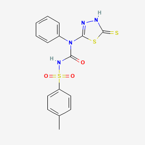 5-[({[(4-Methylphenyl)sulfonyl]amino}carbonyl)anilino]-2-thioxo-2,3-dihydro-1,3,4-thiadiazole