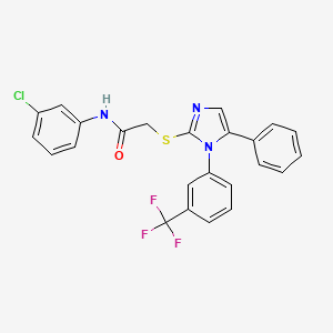 N-(3-chlorophenyl)-2-((5-phenyl-1-(3-(trifluoromethyl)phenyl)-1H-imidazol-2-yl)thio)acetamide