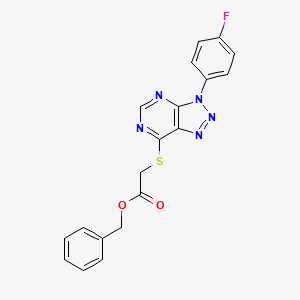 molecular formula C19H14FN5O2S B2452400 benzyl 2-((3-(4-fluorophenyl)-3H-[1,2,3]triazolo[4,5-d]pyrimidin-7-yl)thio)acetate CAS No. 863460-60-0