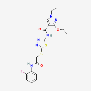 3-ethoxy-1-ethyl-N-(5-((2-((2-fluorophenyl)amino)-2-oxoethyl)thio)-1,3,4-thiadiazol-2-yl)-1H-pyrazole-4-carboxamide