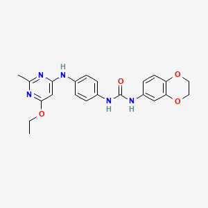 1-(2,3-Dihydrobenzo[b][1,4]dioxin-6-yl)-3-(4-((6-ethoxy-2-methylpyrimidin-4-yl)amino)phenyl)urea