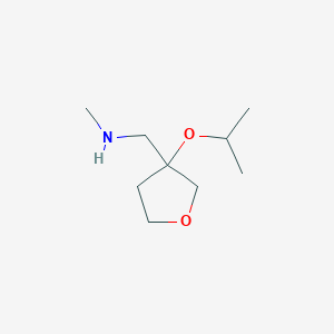 molecular formula C9H19NO2 B2452415 N-Methyl-1-(3-propan-2-yloxyoxolan-3-yl)methanamine CAS No. 2028696-11-7