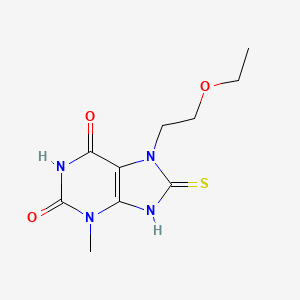7-(2-Ethoxyethyl)-3-methyl-8-sulfanyl-1,3,7-trihydropurine-2,6-dione