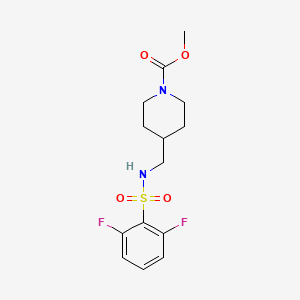 molecular formula C14H18F2N2O4S B2452428 Methyl 4-((2,6-difluorophenylsulfonamido)methyl)piperidine-1-carboxylate CAS No. 1235048-19-7