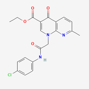 Ethyl 1-(2-((4-chlorophenyl)amino)-2-oxoethyl)-7-methyl-4-oxo-1,4-dihydro-1,8-naphthyridine-3-carboxylate