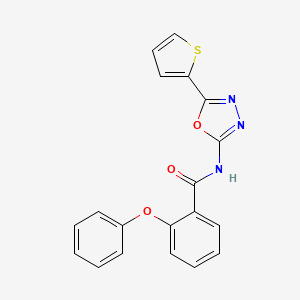 2-phenoxy-N-(5-thiophen-2-yl-1,3,4-oxadiazol-2-yl)benzamide