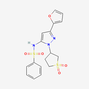 N-(1-(1,1-dioxidotetrahydrothiophen-3-yl)-3-(furan-2-yl)-1H-pyrazol-5-yl)benzenesulfonamide