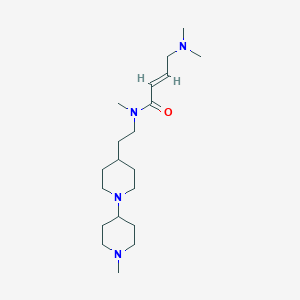 molecular formula C20H38N4O B2452446 (E)-4-(Dimethylamino)-N-methyl-N-[2-[1-(1-methylpiperidin-4-yl)piperidin-4-yl]ethyl]but-2-enamide CAS No. 2411336-82-6