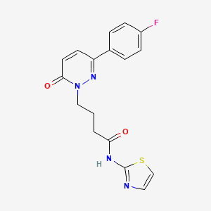 molecular formula C17H15FN4O2S B2452454 4-(3-(4-fluorophenyl)-6-oxopyridazin-1(6H)-yl)-N-(thiazol-2-yl)butanamide CAS No. 946215-53-8