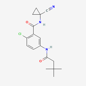 B2452456 2-chloro-N-(1-cyanocyclopropyl)-5-(3,3-dimethylbutanamido)benzamide CAS No. 1394696-59-3