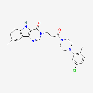 3-(3-(4-(5-chloro-2-methylphenyl)piperazin-1-yl)-3-oxopropyl)-8-methyl-3H-pyrimido[5,4-b]indol-4(5H)-one