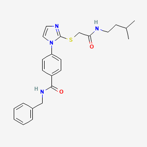 N-benzyl-4-(2-((2-(isopentylamino)-2-oxoethyl)thio)-1H-imidazol-1-yl)benzamide