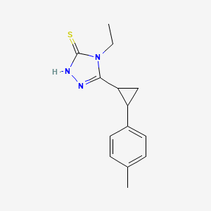molecular formula C14H17N3S B2452465 4-ethyl-5-[2-(4-methylphenyl)cyclopropyl]-4H-1,2,4-triazole-3-thiol CAS No. 828280-55-3
