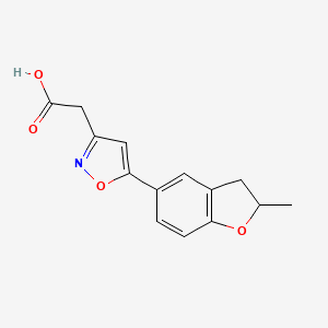 molecular formula C14H13NO4 B2452466 2-(5-(2-Methyl-2,3-dihydrobenzofuran-5-yl)isoxazol-3-yl)acetic acid CAS No. 1207032-04-9