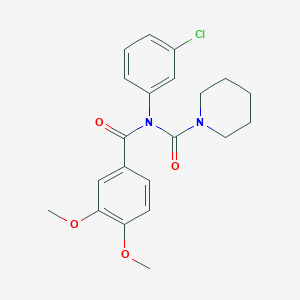 molecular formula C21H23ClN2O4 B2452467 N-(3-chlorophenyl)-3,4-dimethoxy-N-(piperidine-1-carbonyl)benzamide CAS No. 941994-75-8