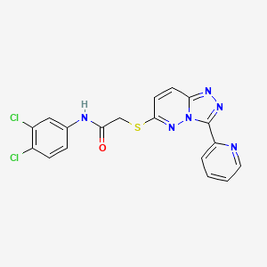 molecular formula C18H12Cl2N6OS B2452490 N-(3,4-dichlorophenyl)-2-((3-(pyridin-2-yl)-[1,2,4]triazolo[4,3-b]pyridazin-6-yl)thio)acetamide CAS No. 868967-49-1